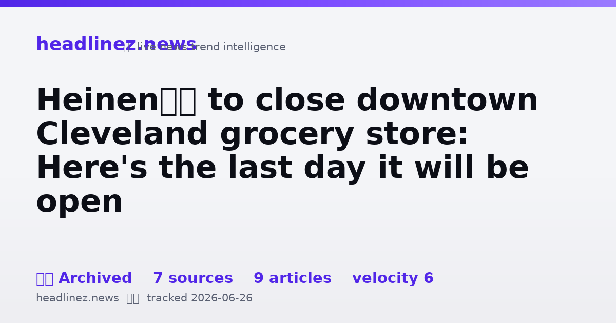 Visual summary for Heinen’s to close downtown Cleveland grocery store: Here's the last day it will be open