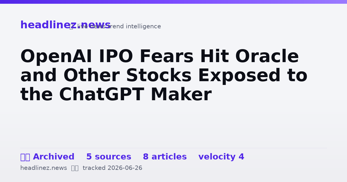 Visual summary for OpenAI IPO Fears Hit Oracle and Other Stocks Exposed to the ChatGPT Maker