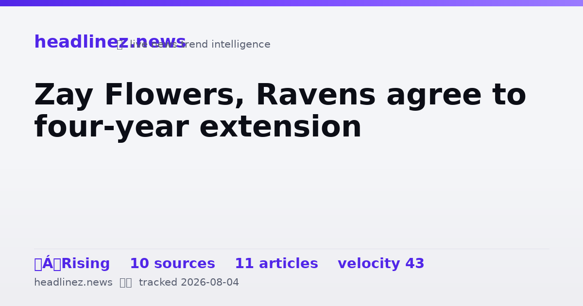 Visual summary for Zay Flowers, Ravens agree to four-year extension