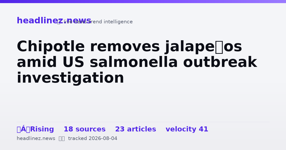 Visual summary for Chipotle removes jalapeños amid US salmonella outbreak investigation