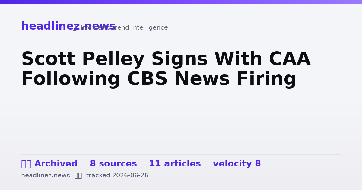 Visual summary for Scott Pelley Signs With CAA Following CBS News Firing