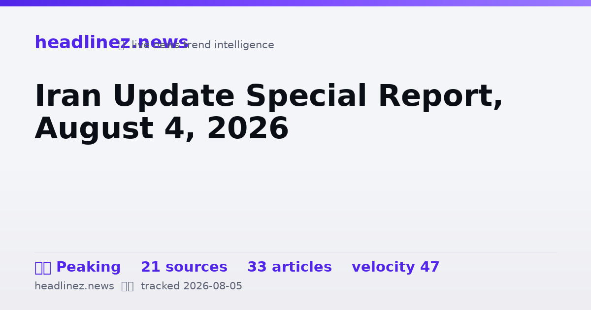 Visual summary for Iran Update Special Report, August 4, 2026