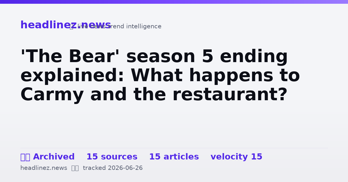Visual summary for 'The Bear' season 5 ending explained: What happens to Carmy and the restaurant?