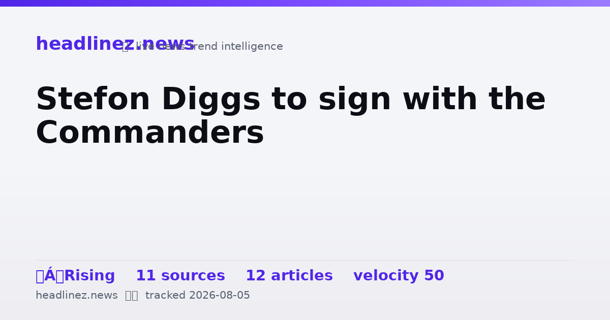 Visual summary for Stefon Diggs to sign with the Commanders