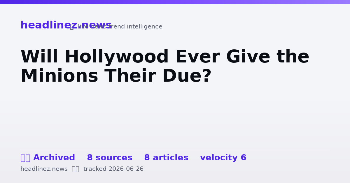 Visual summary for Will Hollywood Ever Give the Minions Their Due?