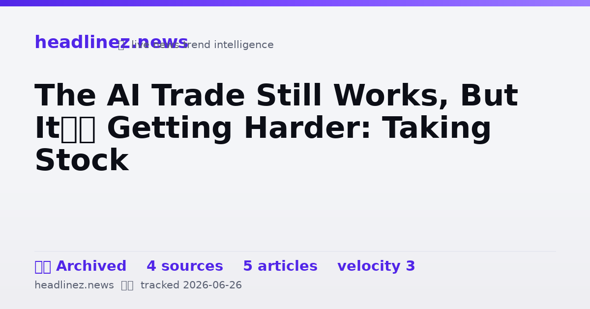 Visual summary for The AI Trade Still Works, But It’s Getting Harder: Taking Stock