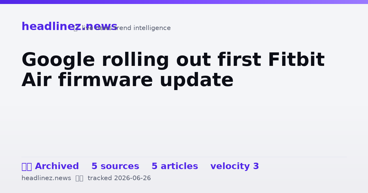Visual summary for Google rolling out first Fitbit Air firmware update