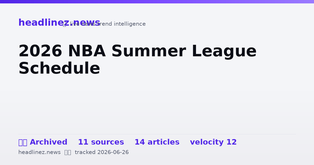Visual summary for 2026 NBA Summer League Schedule