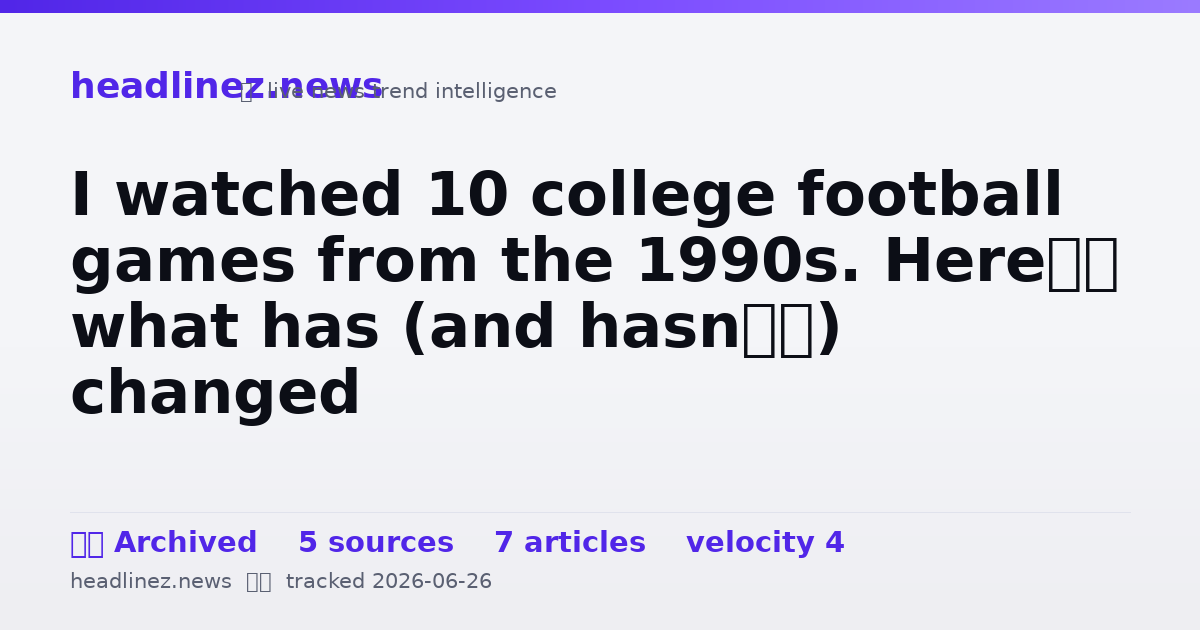 Visual summary for I watched 10 college football games from the 1990s. Here’s what has (and hasn’t) changed