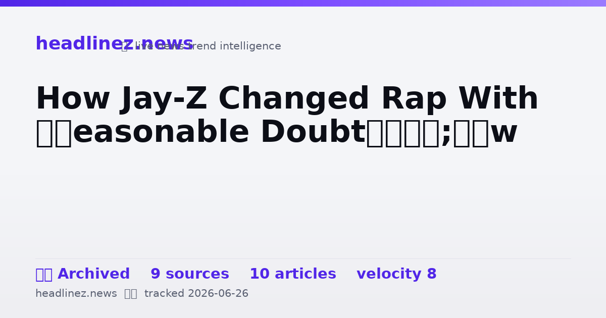 Visual summary for How Jay-Z Changed Rap With ‘Reasonable Doubt’