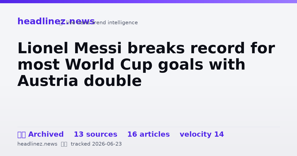 Visual summary for Lionel Messi breaks record for most World Cup goals with Austria double