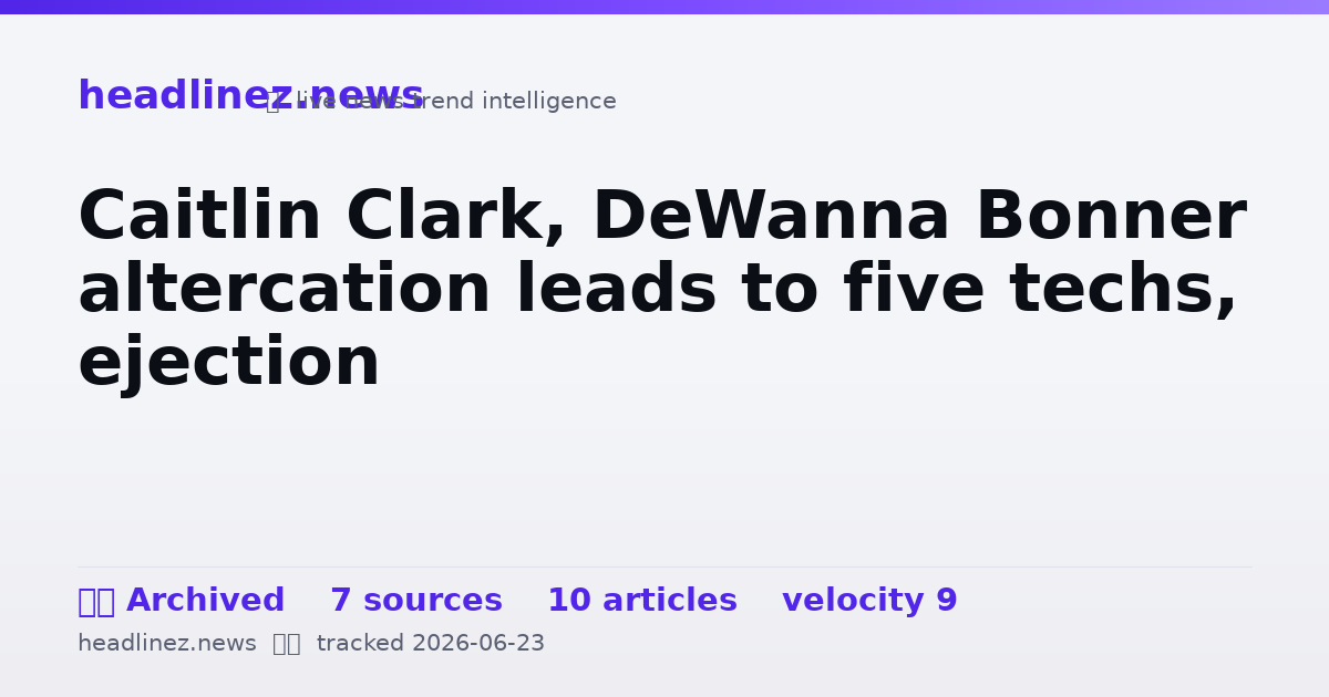 Visual summary for Caitlin Clark, DeWanna Bonner altercation leads to five techs, ejection