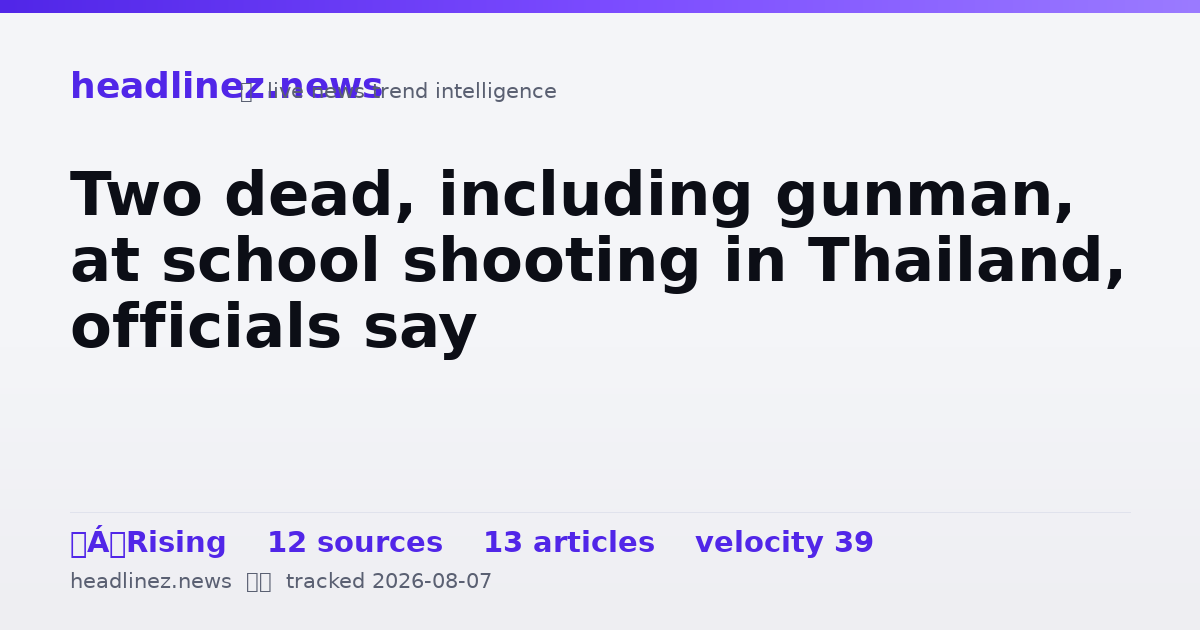 Visual summary for Two dead, including gunman, at school shooting in Thailand, officials say