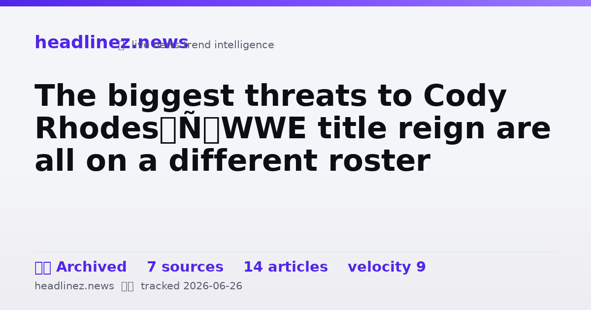Visual summary for The biggest threats to Cody Rhodes’ WWE title reign are all on a different roster