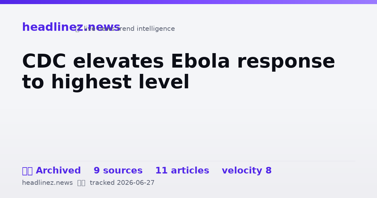 Visual summary for CDC elevates Ebola response to highest level