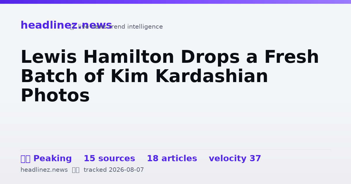 Visual summary for Lewis Hamilton Drops a Fresh Batch of Kim Kardashian Photos