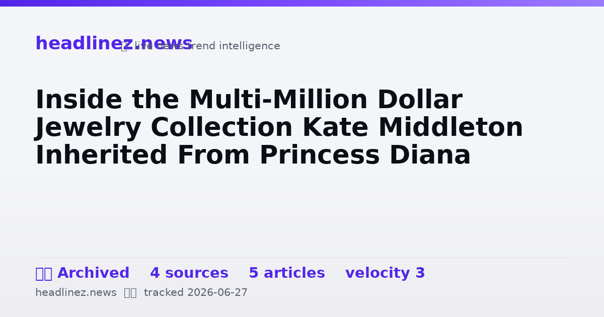 Visual summary for Inside the Multi-Million Dollar Jewelry Collection Kate Middleton Inherited From Princess Diana
