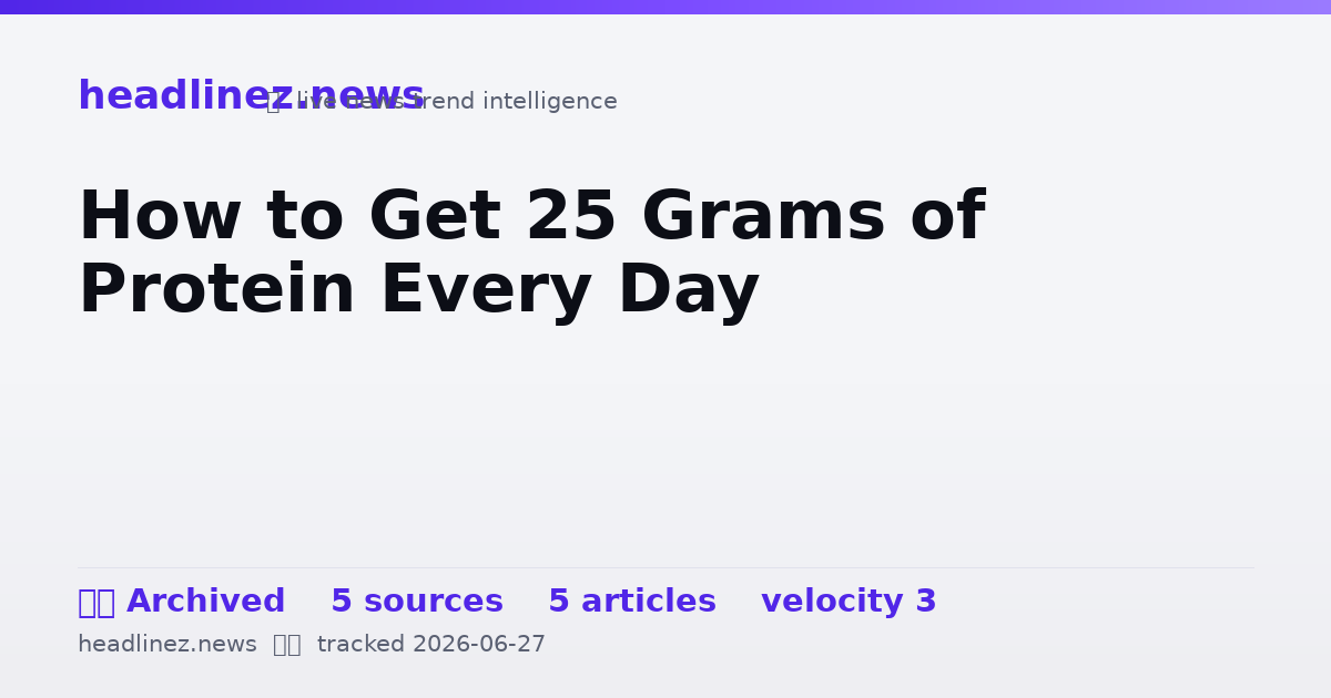 Visual summary for How to Get 25 Grams of Protein Every Day