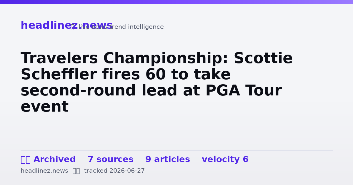 Visual summary for Travelers Championship: Scottie Scheffler fires 60 to take second-round lead at PGA Tour event