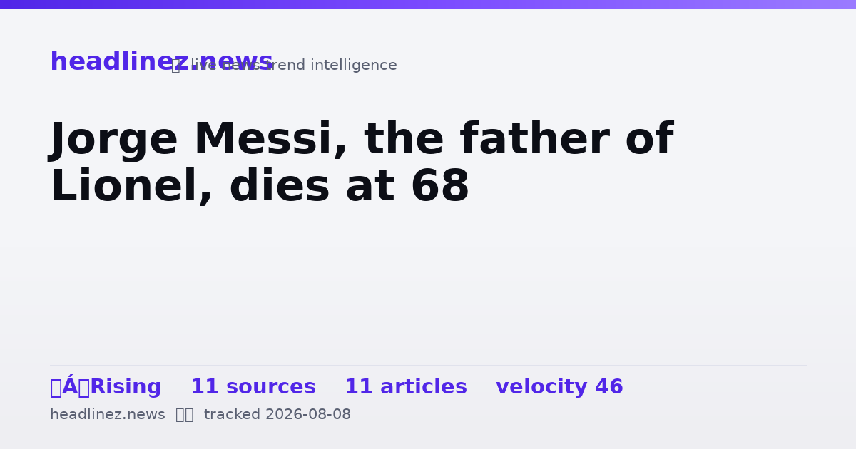 Visual summary for Jorge Messi, the father of Lionel, dies at 68