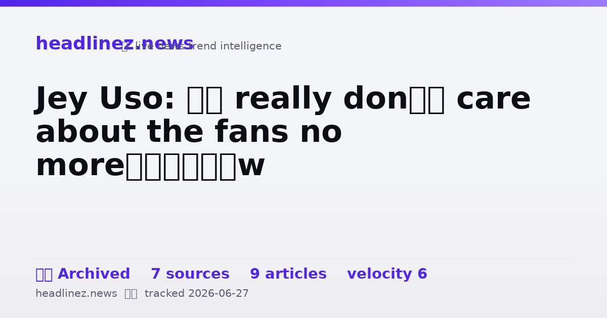 Visual summary for Jey Uso: ‘I really don’t care about the fans no more’