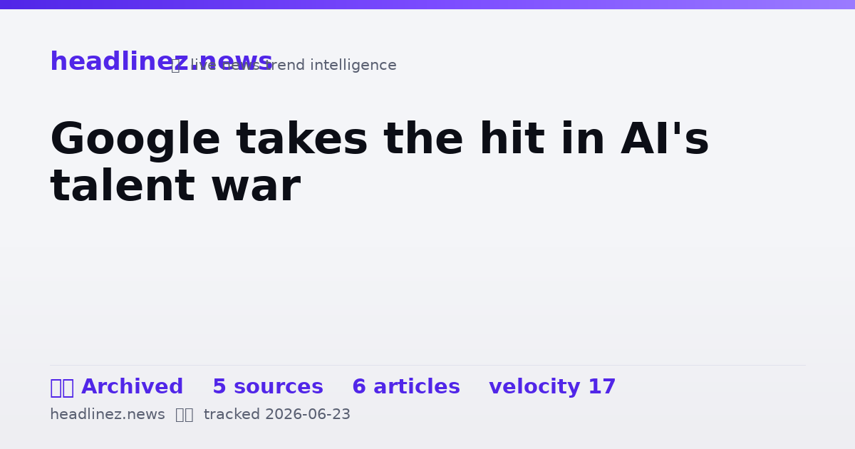 Visual summary for Google takes the hit in AI's talent war