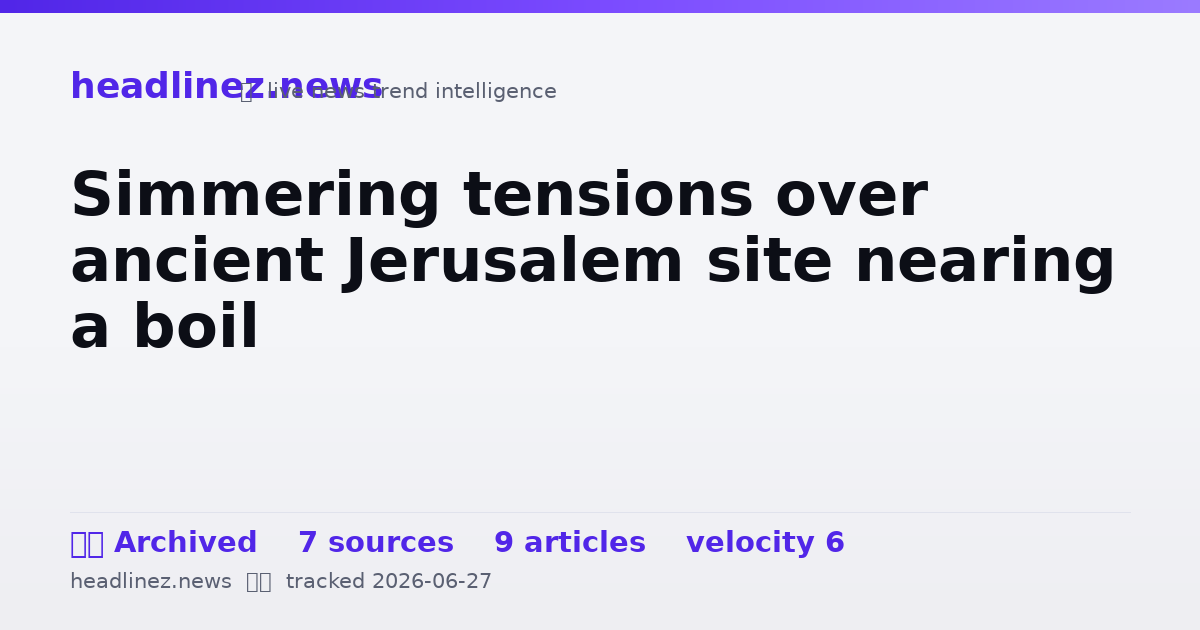 Visual summary for Simmering tensions over ancient Jerusalem site nearing a boil