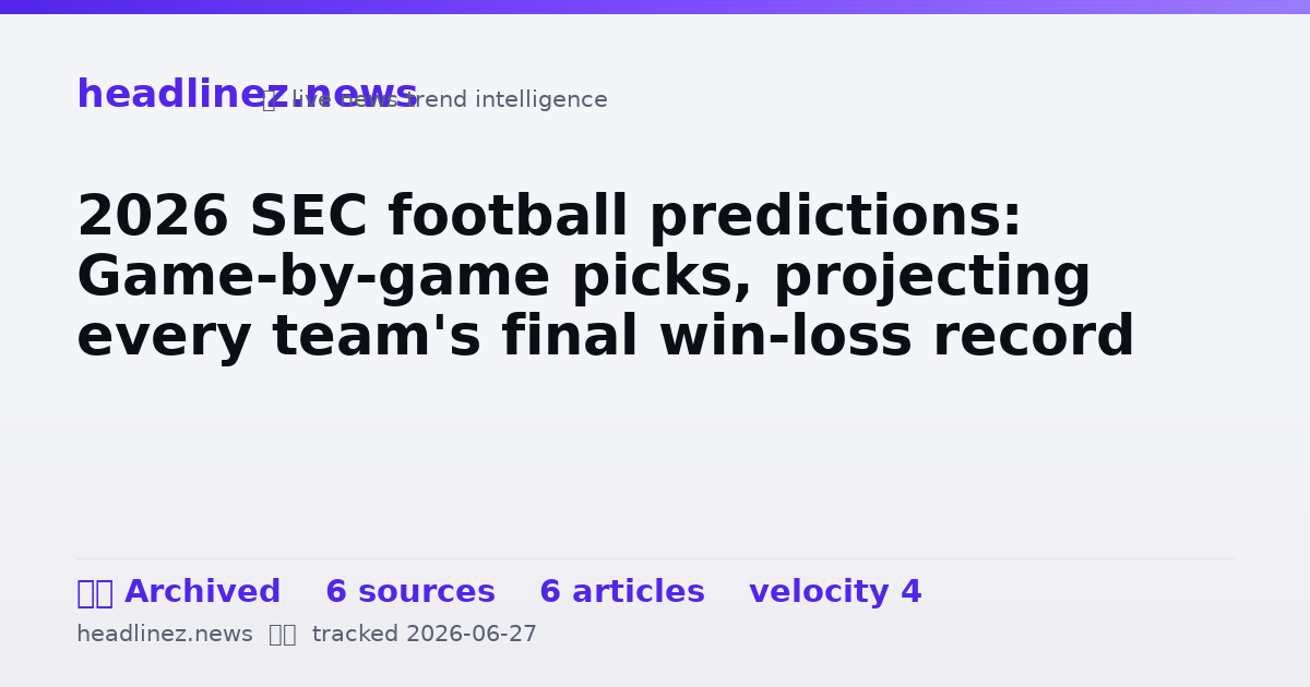 Visual summary for 2026 SEC football predictions: Game-by-game picks, projecting every team's final win-loss record