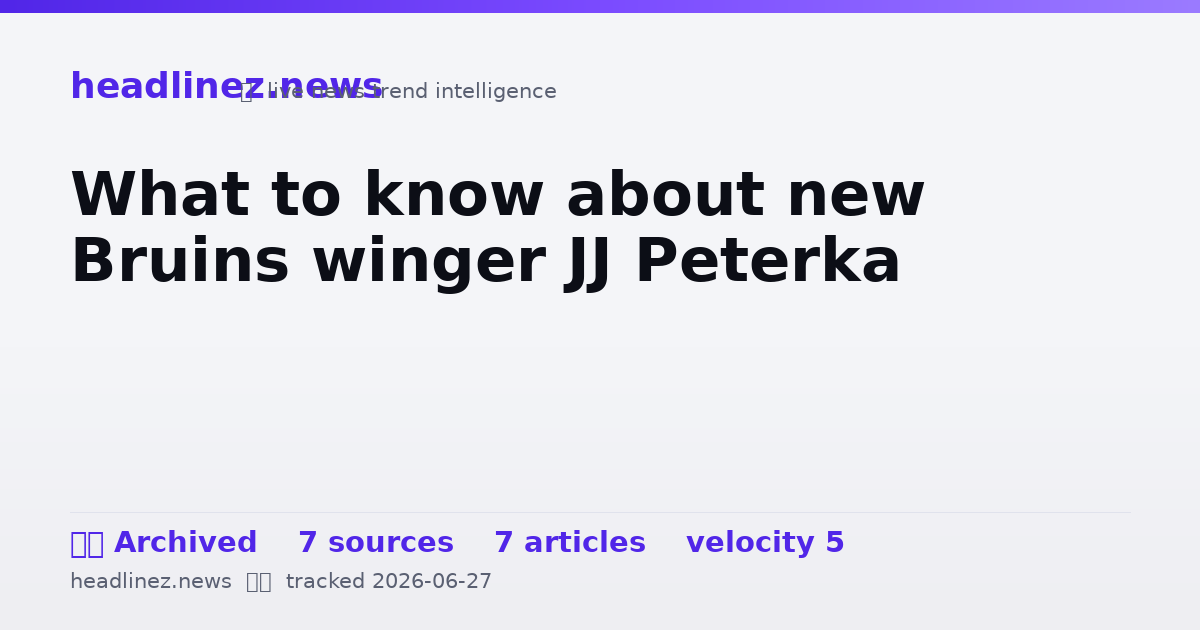 Visual summary for What to know about new Bruins winger JJ Peterka