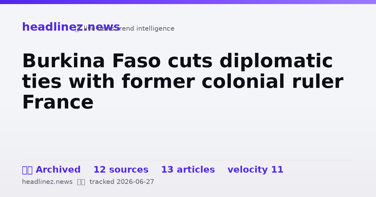 Visual summary for Burkina Faso cuts diplomatic ties with former colonial ruler France