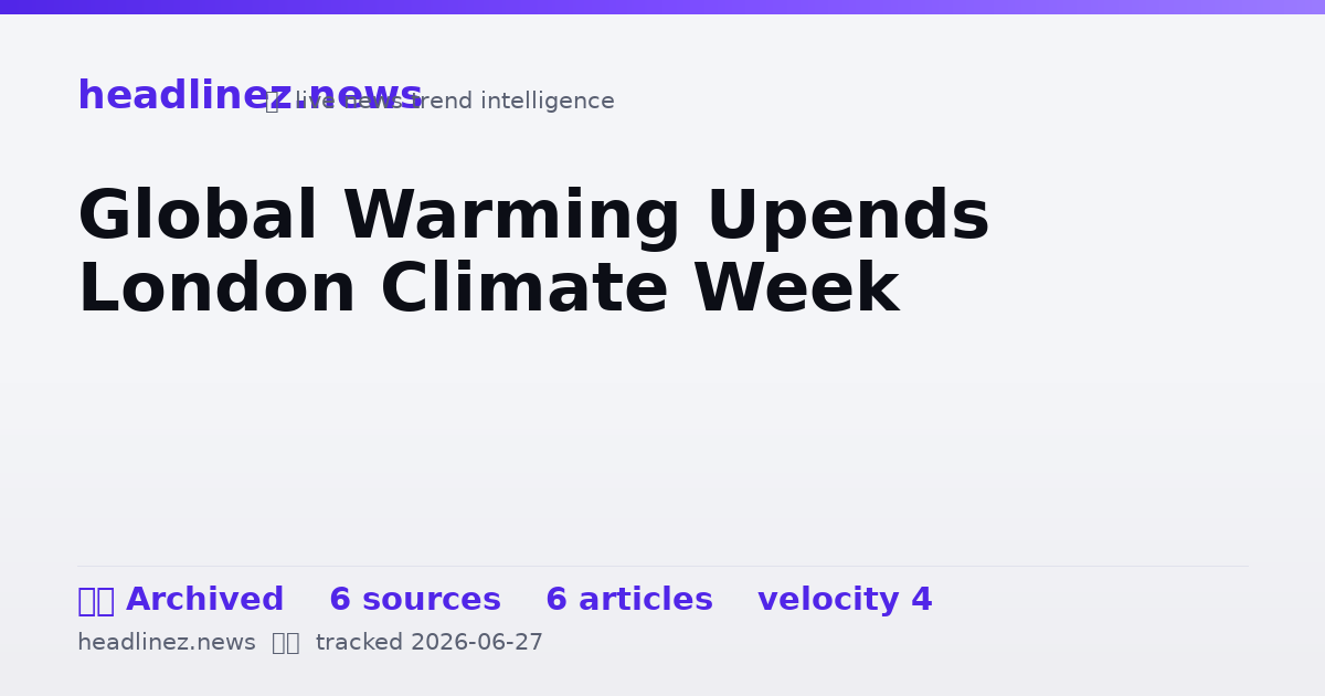 Visual summary for Global Warming Upends London Climate Week
