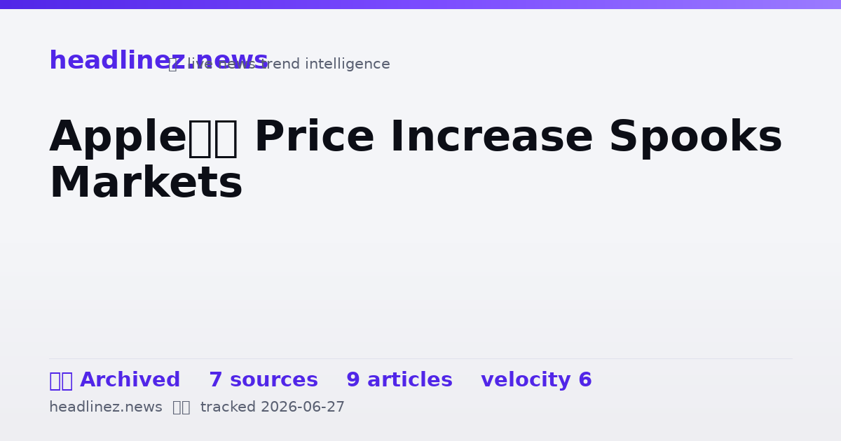 Visual summary for Apple’s Price Increase Spooks Markets