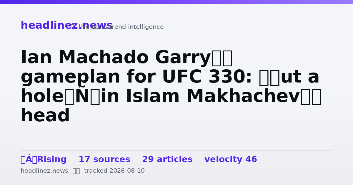 Visual summary for Ian Machado Garry’s gameplan for UFC 330: ‘Put a hole’ in Islam Makhachev’s head
