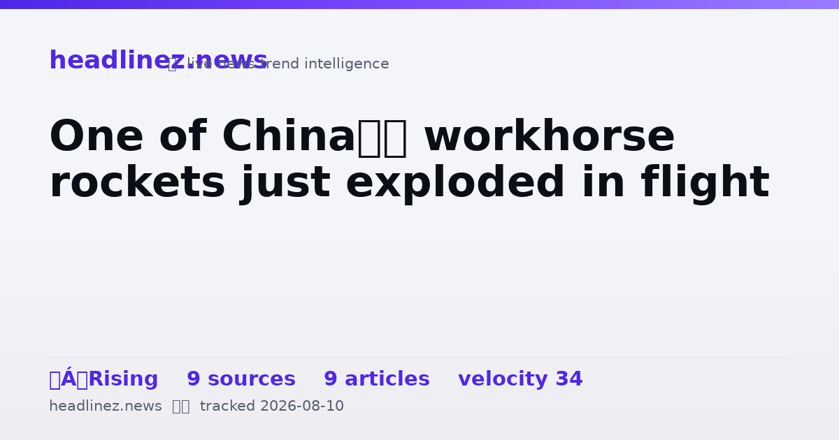 Visual summary for One of China’s workhorse rockets just exploded in flight