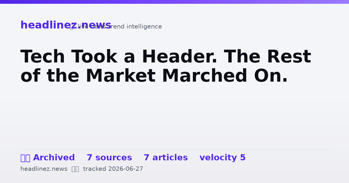 Visual summary for Tech Took a Header. The Rest of the Market Marched On.