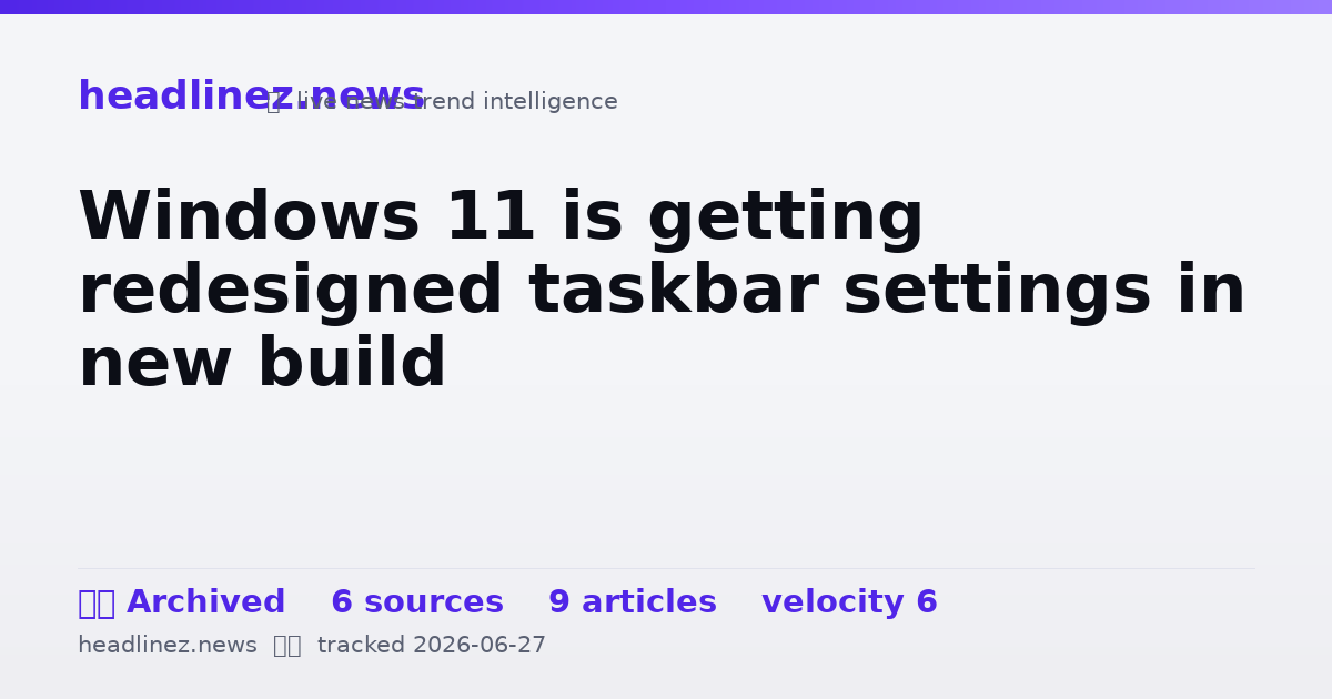 Visual summary for Windows 11 is getting redesigned taskbar settings in new build