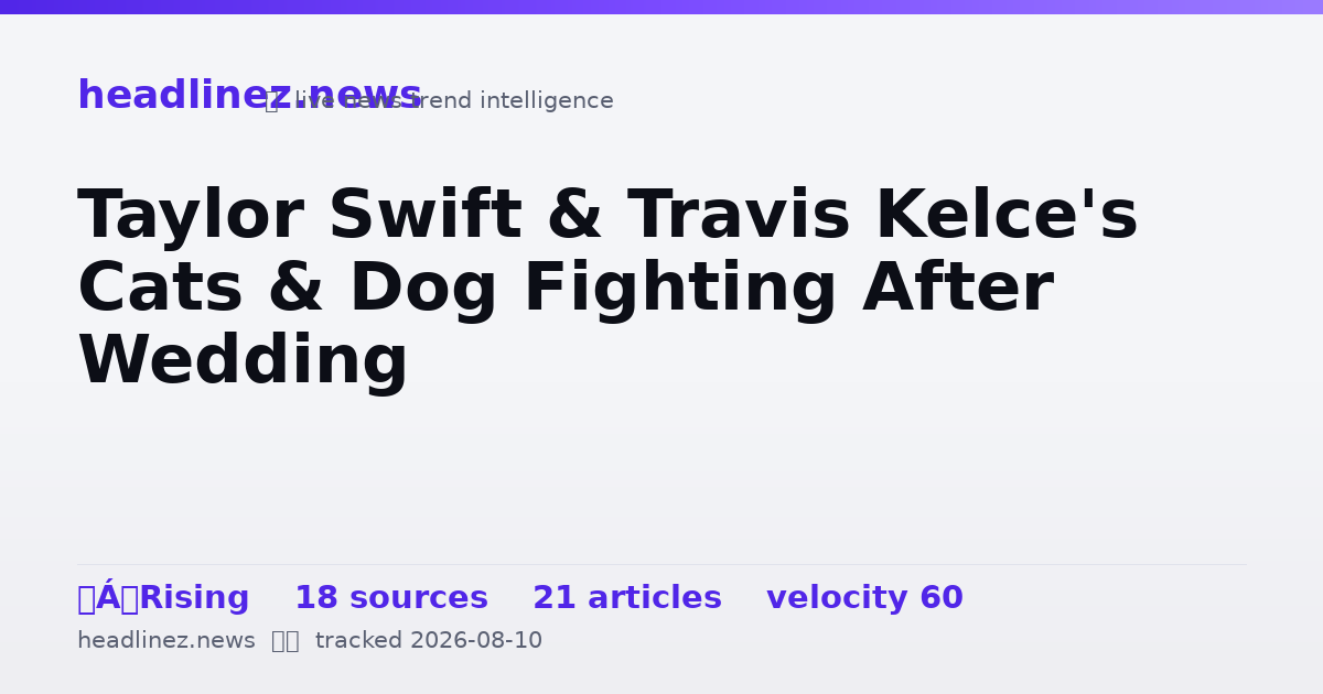 Visual summary for Taylor Swift & Travis Kelce's Cats & Dog Fighting After Wedding