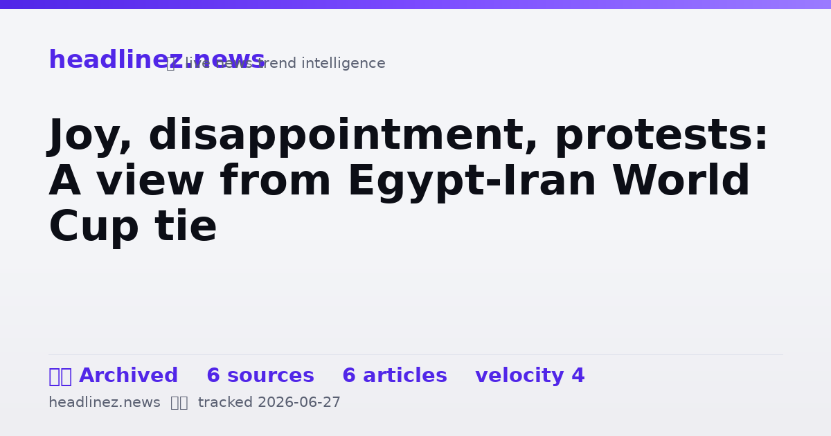 Visual summary for Joy, disappointment, protests: A view from Egypt-Iran World Cup tie