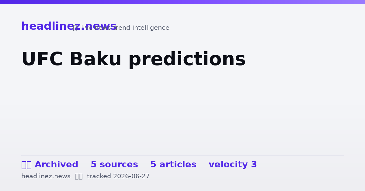 Visual summary for UFC Baku predictions