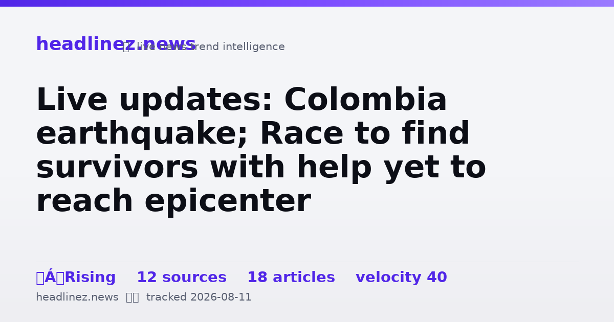 Visual summary for Live updates: Colombia earthquake; Race to find survivors with help yet to reach epicenter