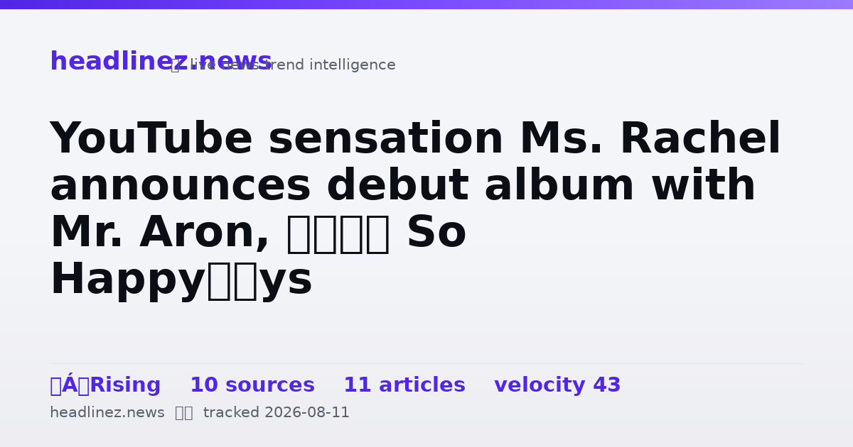 Visual summary for YouTube sensation Ms. Rachel announces debut album with Mr. Aron, ‘I’m So Happy’