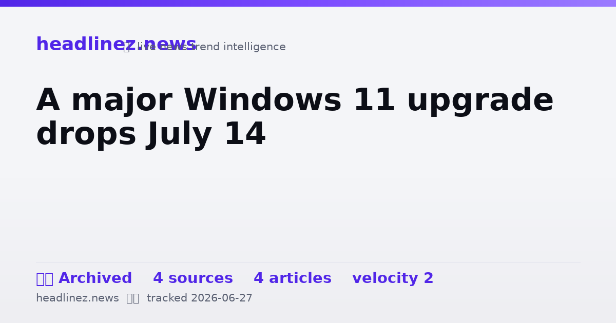 Visual summary for A major Windows 11 upgrade drops July 14