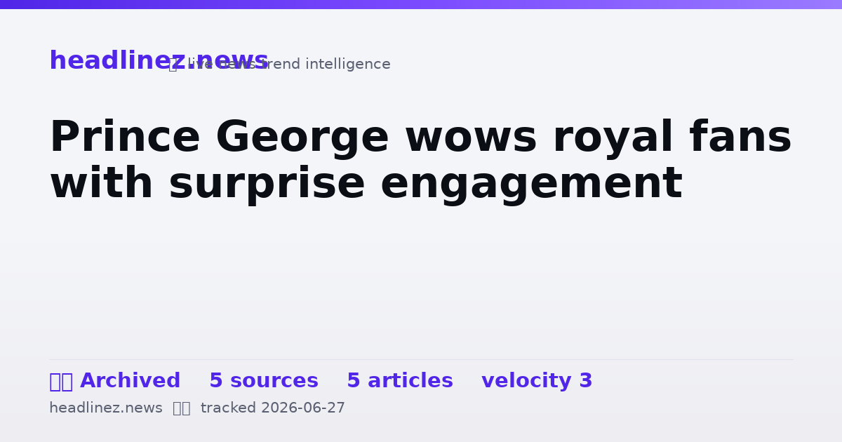 Visual summary for Prince George wows royal fans with surprise engagement