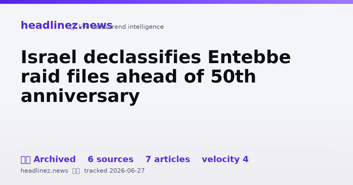 Visual summary for Israel declassifies Entebbe raid files ahead of 50th anniversary