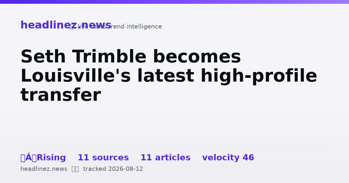 Visual summary for Seth Trimble becomes Louisville's latest high-profile transfer