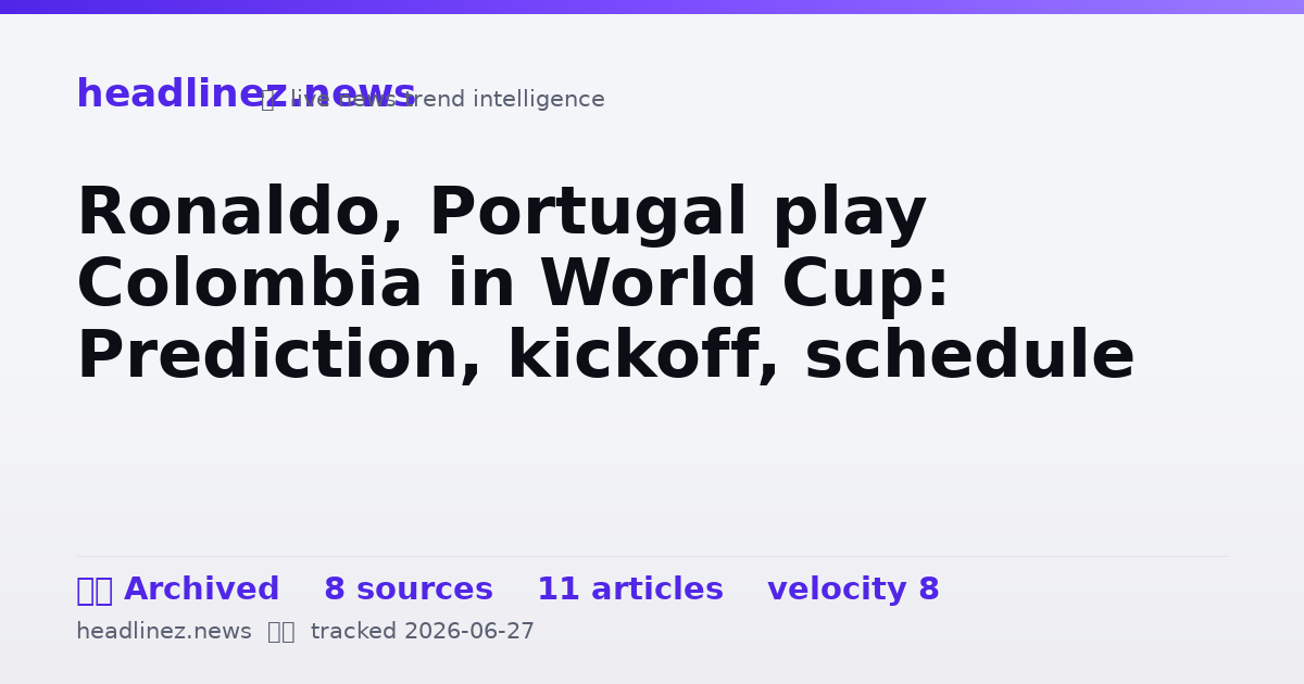 Visual summary for Ronaldo, Portugal play Colombia in World Cup: Prediction, kickoff, schedule