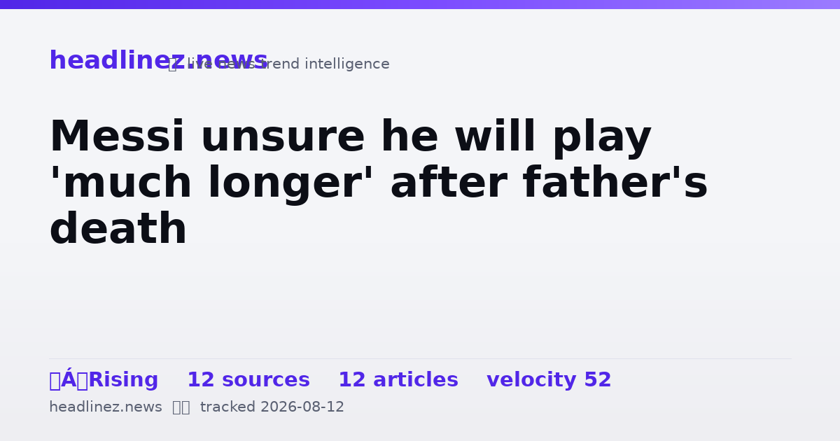 Visual summary for Messi unsure he will play 'much longer' after father's death