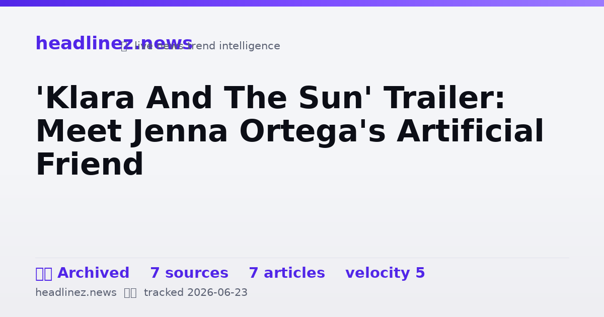 Visual summary for 'Klara And The Sun' Trailer: Meet Jenna Ortega's Artificial Friend
