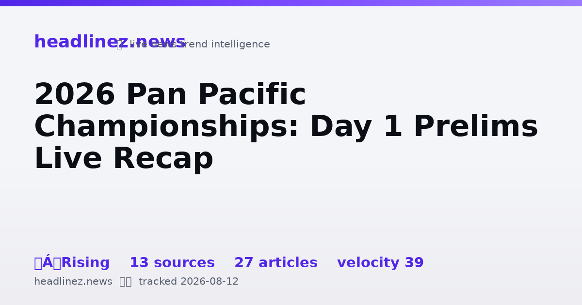 Visual summary for 2026 Pan Pacific Championships: Day 1 Prelims Live Recap