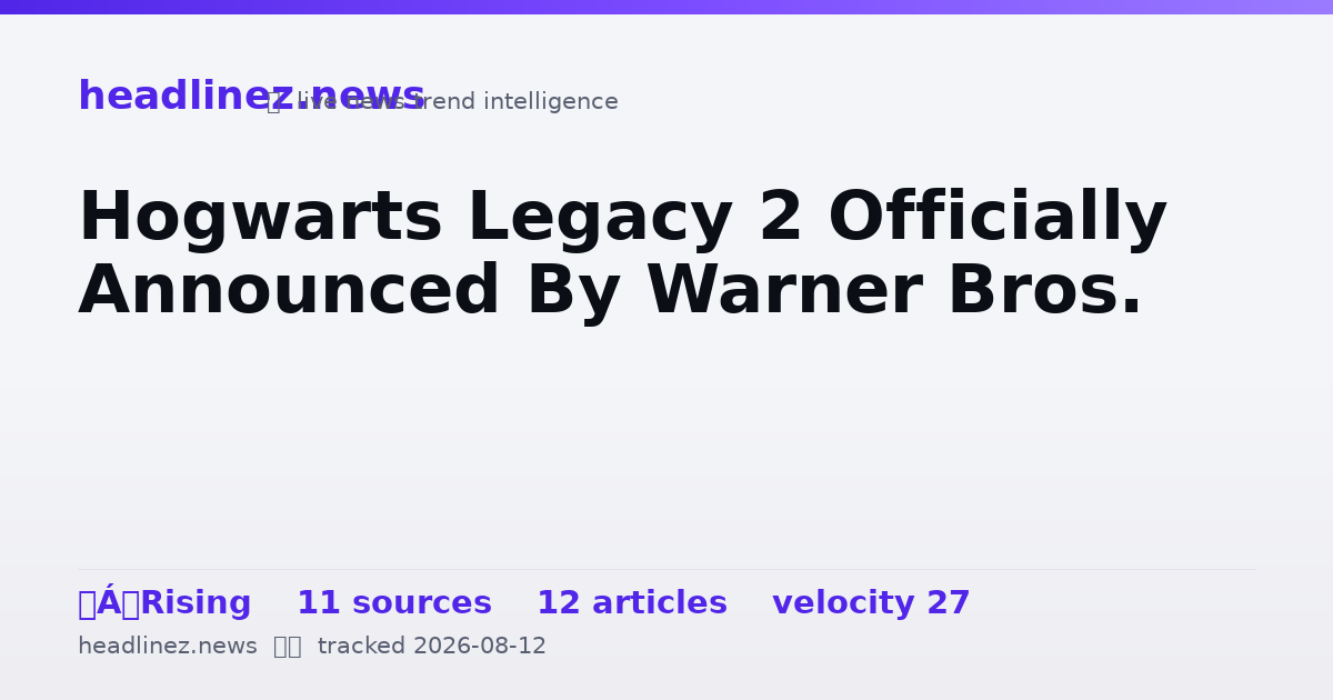 Visual summary for Hogwarts Legacy 2 Officially Announced By Warner Bros.